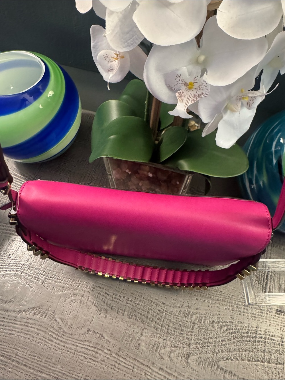MCM Authentic Pink Leather Gold Tone Metal Accents Shoulder Strap & Crossbody - Picture 11 of 16